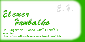 elemer hambalko business card